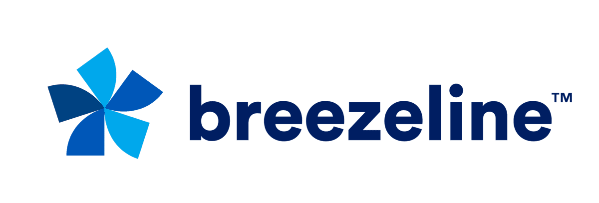 A green background with the word breeze written in blue.
